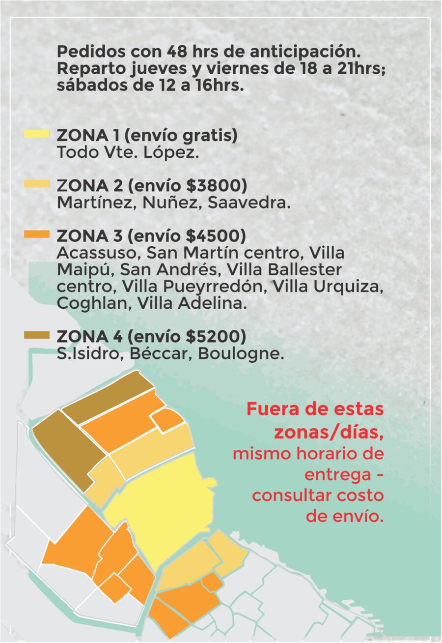 Mapa de zonas de reparto de Living Gluten Free
